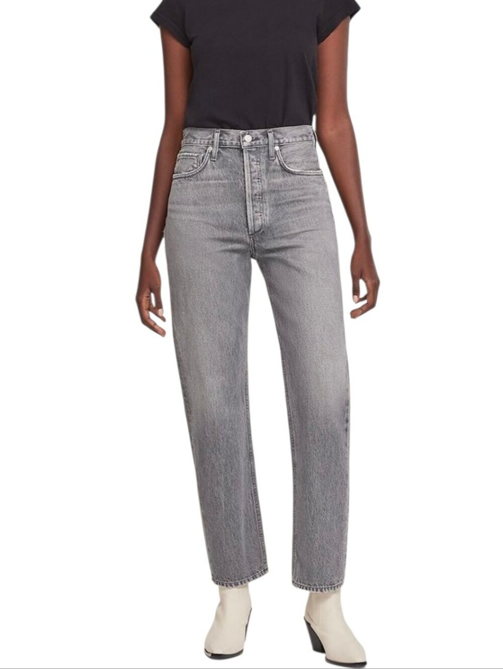 Agolde 90s Pinch Waist Jeans Women Size 29 Grey Gray High Rise Straight Leg